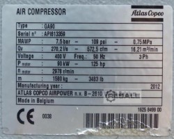Maschine: ATLAS COPCO GA90 