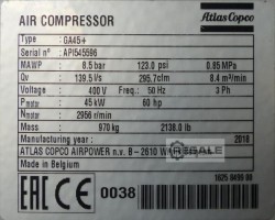 Maschine: ATLAS COPCO GA45+ 