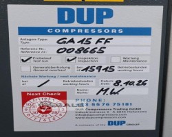 Maschine: ATLAS COPCO GA15FF Schraubenkompressor