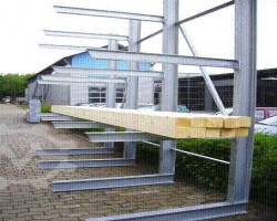 Maschine: EUROPAEISCHER MARKENHERSTELLER Kragarmregal, feuerverzinkt doppelseitig, 5,18m H, 1,20m Arm, 500kg