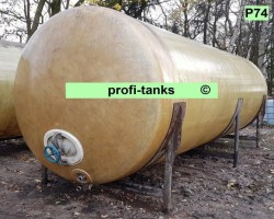 Maschine:  liegend auf 3 Stahlsockeln P74 Polyestertank 18.000 L GFK-Tank Lagerbehälter