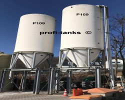 Maschine: UNTERFAHRGESTELL TRICHTER Mehl Trockenfutter Salzsole P109 Polyestersilo 50.000 Liter GFK-Silo
