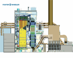 Maschine: FOSTER WHEELER, SIEMENS, BFB boiler & steam turbine Kessel - Kraftwerk