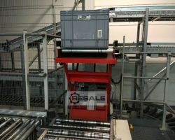 Maschine: SCHWINGHANDL  Scherenbubtisch mit angetriebene Rollenbahn