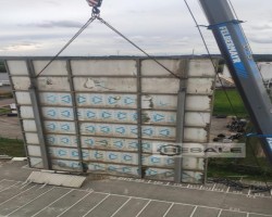 Maschine:   Werbetafel 12x6 m Stahlkonstruktion mit DIBOND