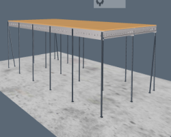 Maschine:  ca. 10 x 20 m, UK, 3,0m Systembühne