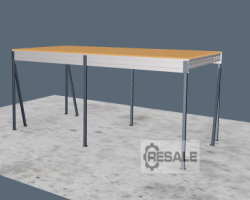 Maschine:  ca. 5 x 10 m, UK: 2,5 m Lagerbühne