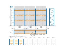 Maschine: NEDCON  Palettenregale 5,5 m, 20 Rahmen, 90 Traversen 3t