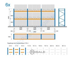 Maschine: NEDCON  Palettenregale 3,5 m, 24 Rahmen, 72 Traversen 3t