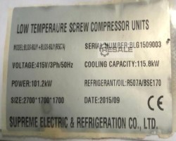 Maschine: SUPREME ELECTRIC+REFRIGERATION  Chiller