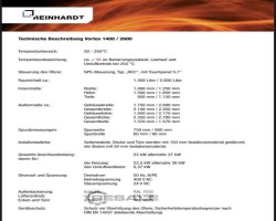 Maschine: REINHARDT Vortex 2600 Trockenofen Kammertrockner