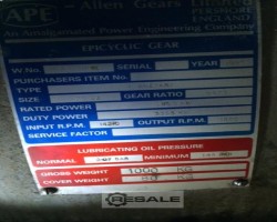 Maschine: APE ALLEN GEARS KB5 Getriebe Turbine