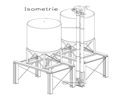 Maschine: HEDEMANN SILOTECHNIK 2x 25 t, Pellet 800 kg/m³ Elevator Silo Pelletsilo unterfahrbar, 2x 25 t