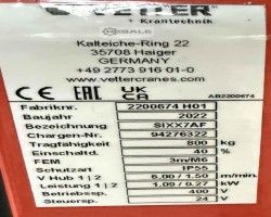 Maschine: VETTER PA 8-6.0 Portalkran