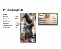 Maschine: ERFURT PKZZ 1V 500 / 2800 / 1500 Kurbelpressen