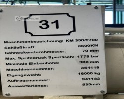 Maschine: KRAUSS MAFFEI 350-2700 C2 Kunststoffspritzgiessmaschinen