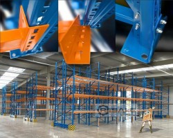 Maschine: TOTAL-REGAL  Palettenregal 20m, 3m hoch, 8 Rahmen, 28 Träger